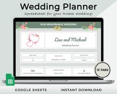 Eucalyptus Wedding Planner Spreadsheet