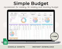 Simple Monthly Budget Spreadsheet Template