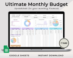 Ultimate Monthly Budget Spreadsheet