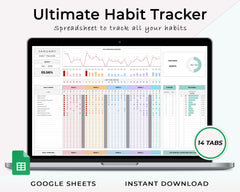 Ultimate Habit Tracker Spreadsheet Template