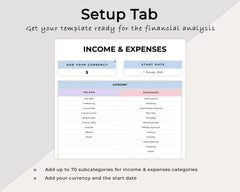 Income and Expense Tracker Spreadsheet